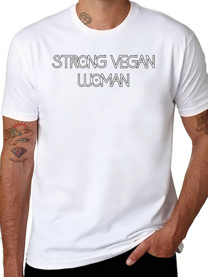 Strong Vegan Woman T-Shirt - Black