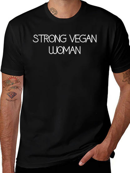 Strong Vegan Woman T-Shirt - Black