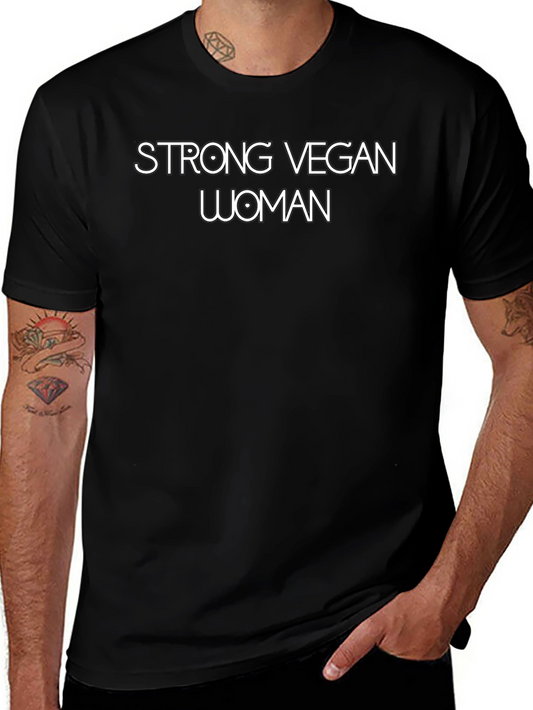 Strong Vegan Woman T-Shirt - Black