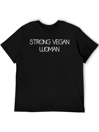 Strong Vegan Woman T-Shirt - Black