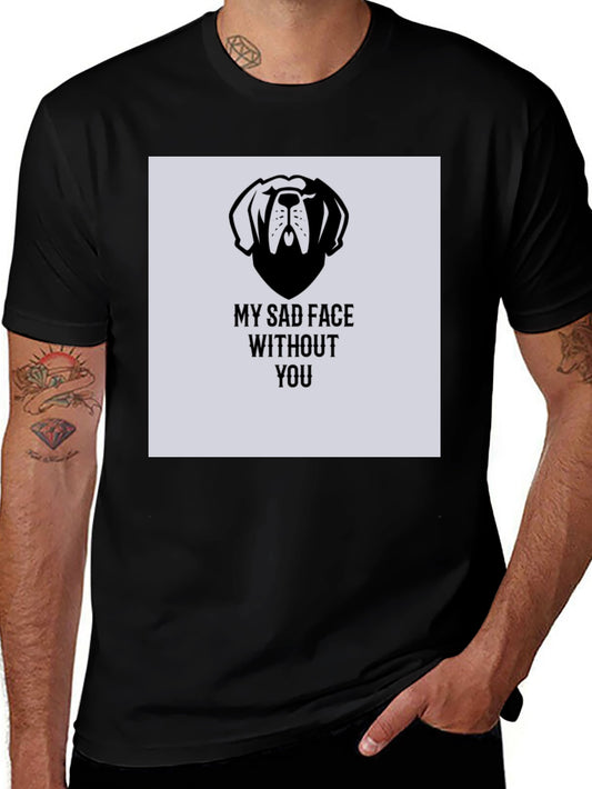 Sad Dog Graphic T-Shirt - Black