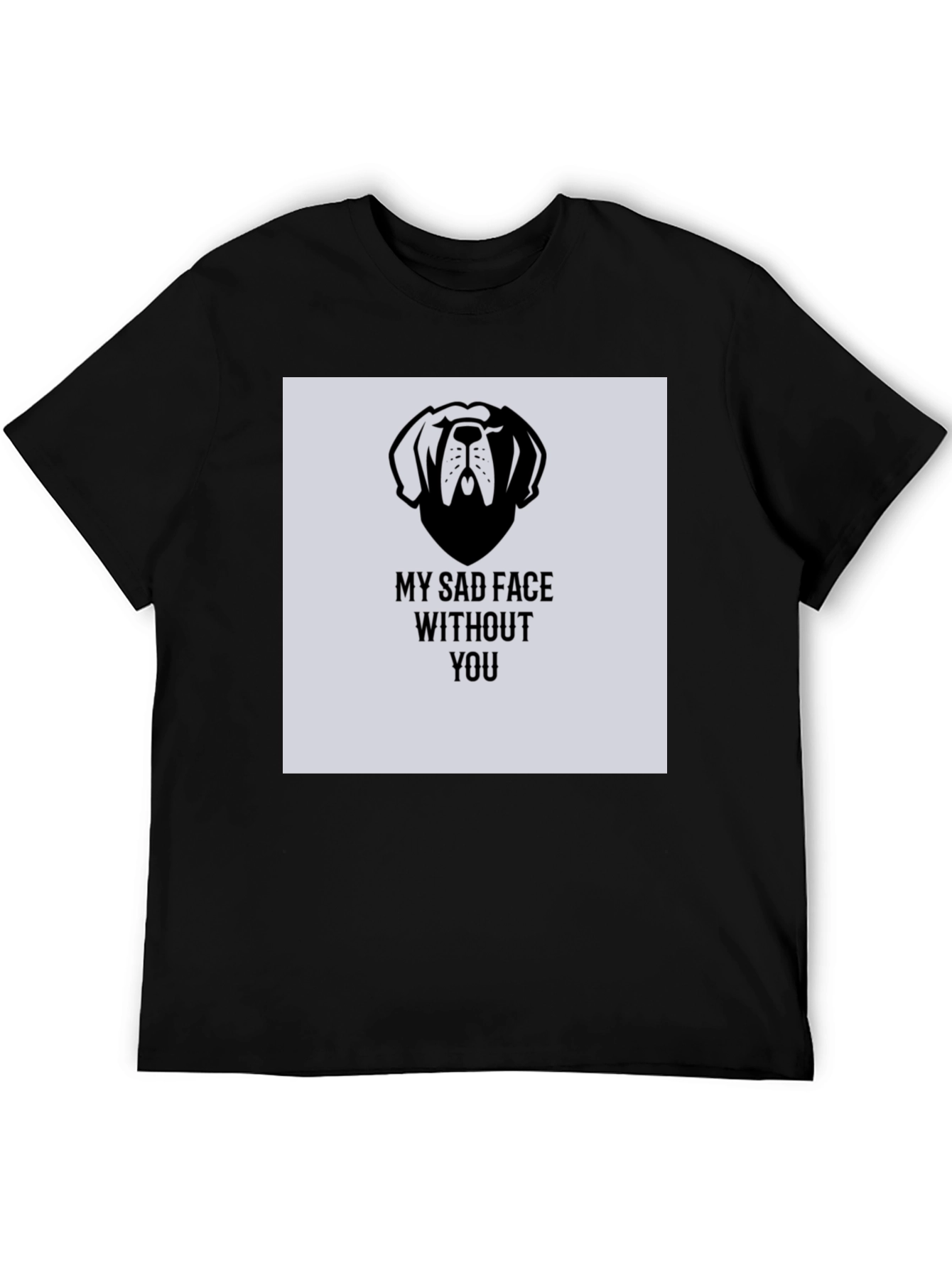 Sad Dog Graphic T-Shirt - Black