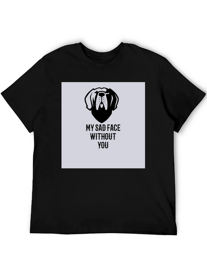 Sad Dog Graphic T-Shirt - Black