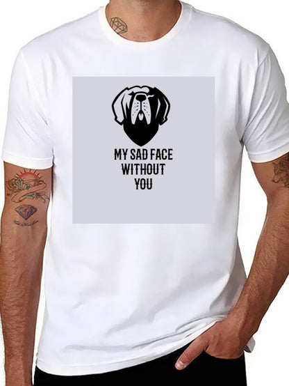 Sad Dog Graphic T-Shirt - Black