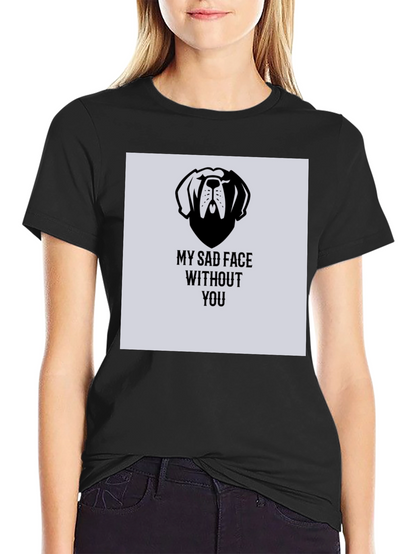 Sad Dog Graphic T-Shirt - Black