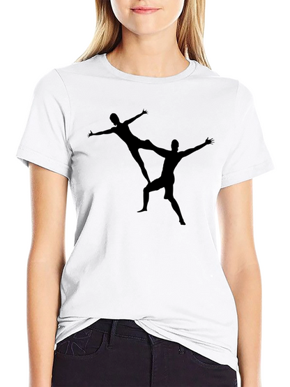 Acrobatic Duo Graphic Print Black T-Shirt