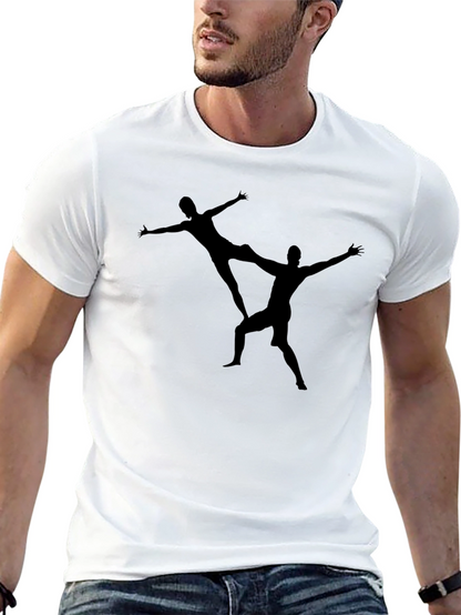 Acrobatic Duo Graphic Print Black T-Shirt