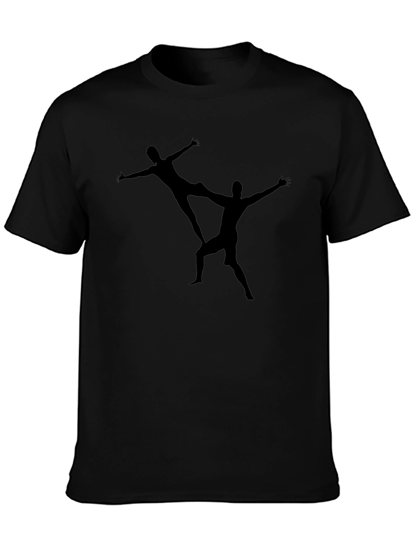 Acrobatic Duo Graphic Print Black T-Shirt