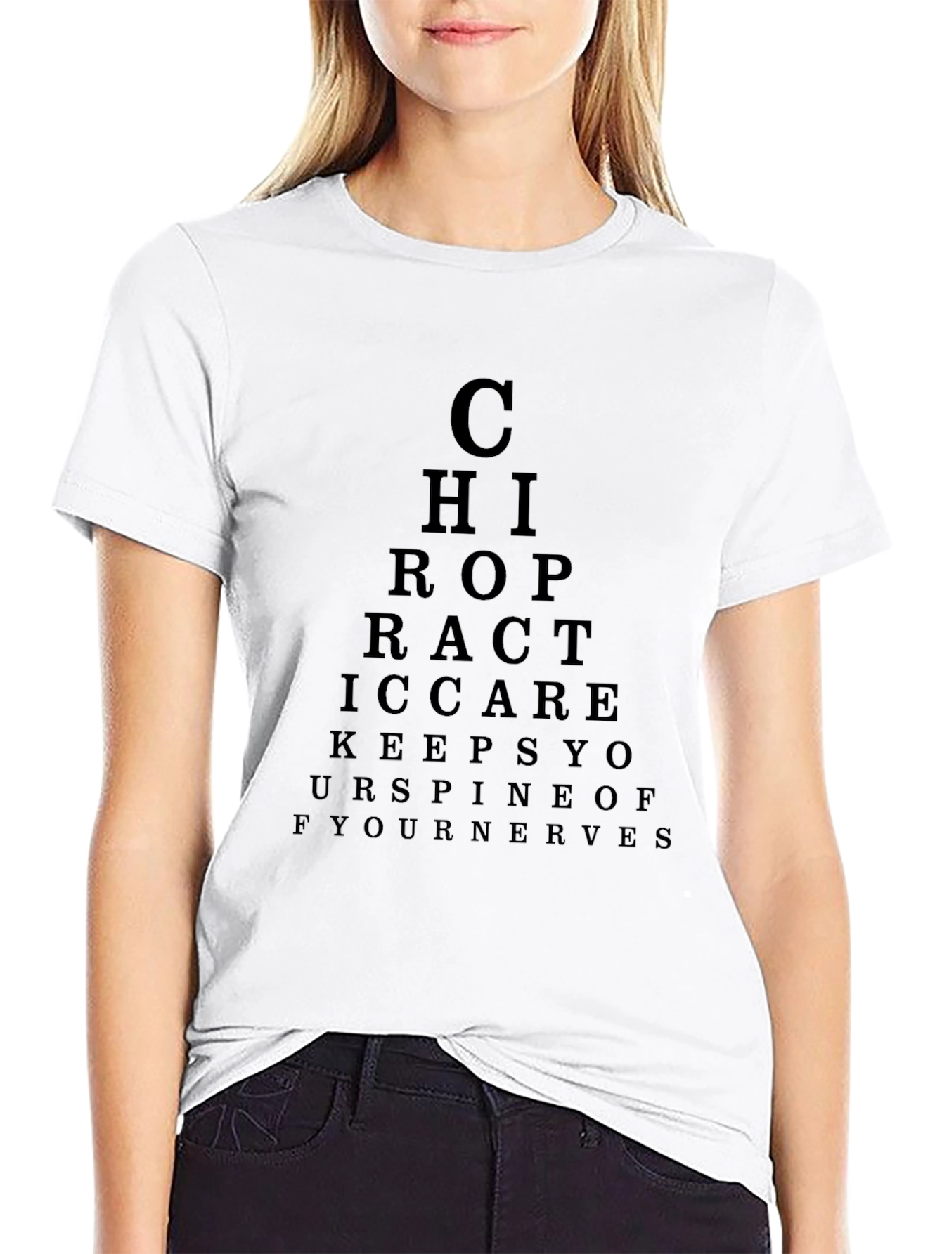 Chiropractor Eye Chart T-Shirt - Funny Chiropractic Tee