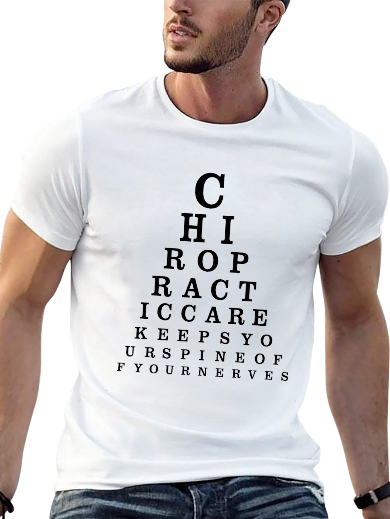 Chiropractor Eye Chart T-Shirt - Funny Chiropractic Tee