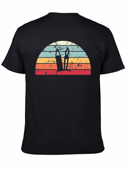 Retro Artist Sunrise Graphic Tee - Black Unisex T-Shirt