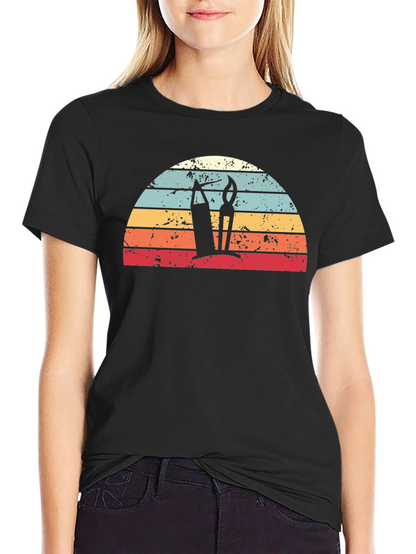 Retro Artist Sunrise Graphic Tee - Black Unisex T-Shirt