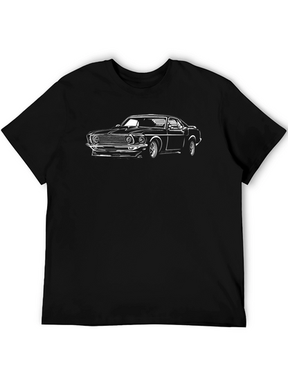 Classic Car Graphic Tee - Black Cotton