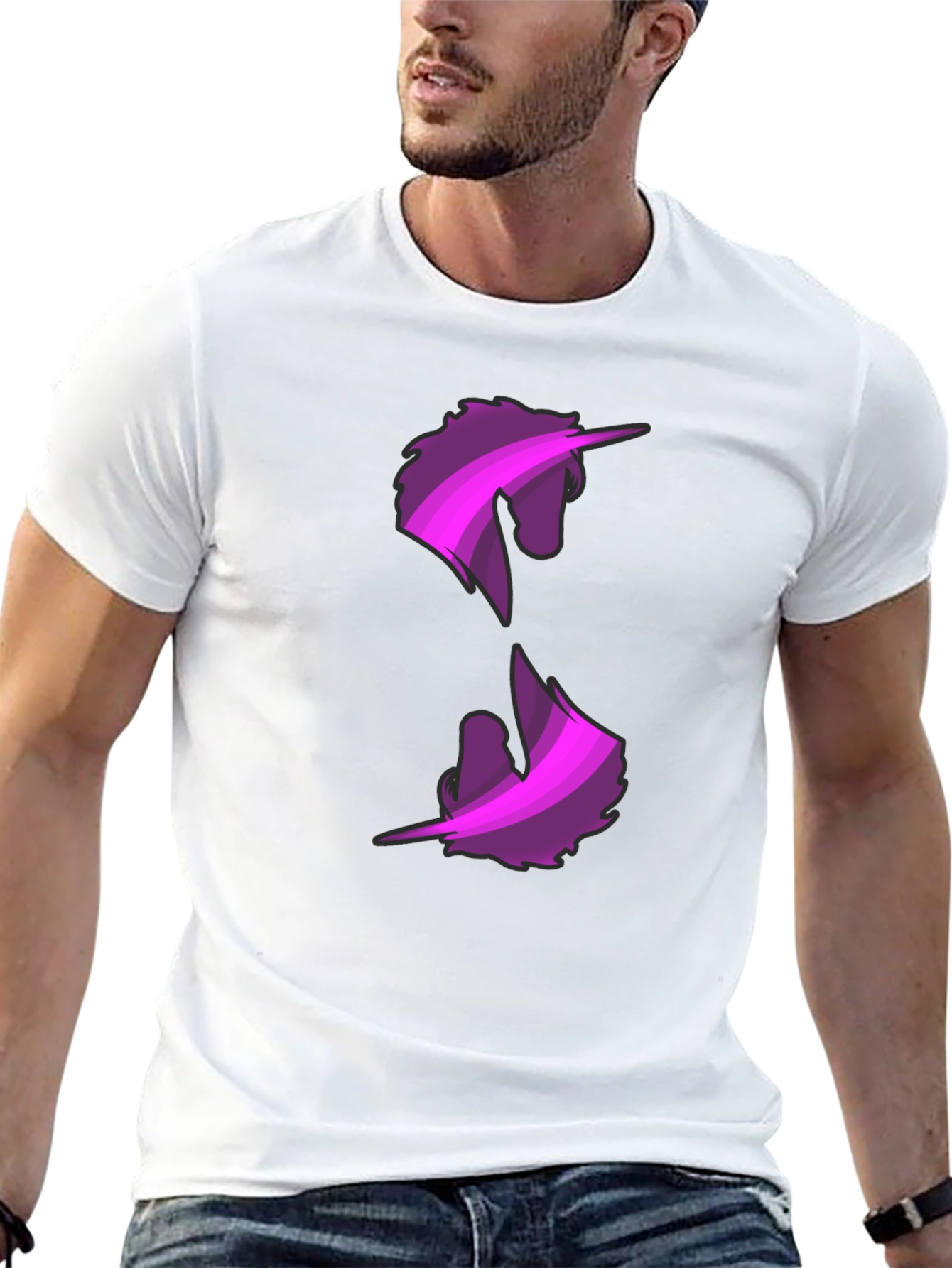 Unicorn Graphic Print Black T-Shirt