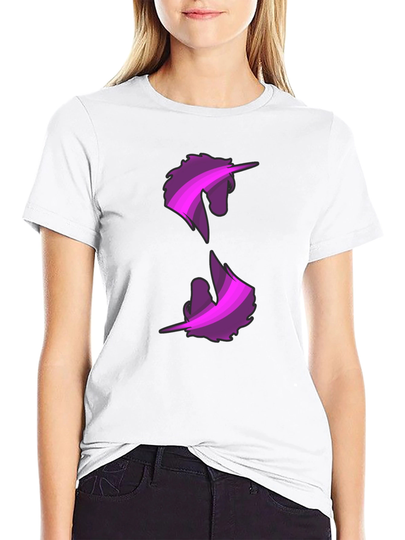 Unicorn Graphic Print Black T-Shirt