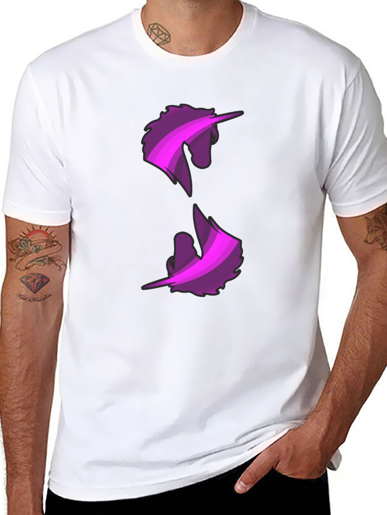 Unicorn Graphic Print Black T-Shirt