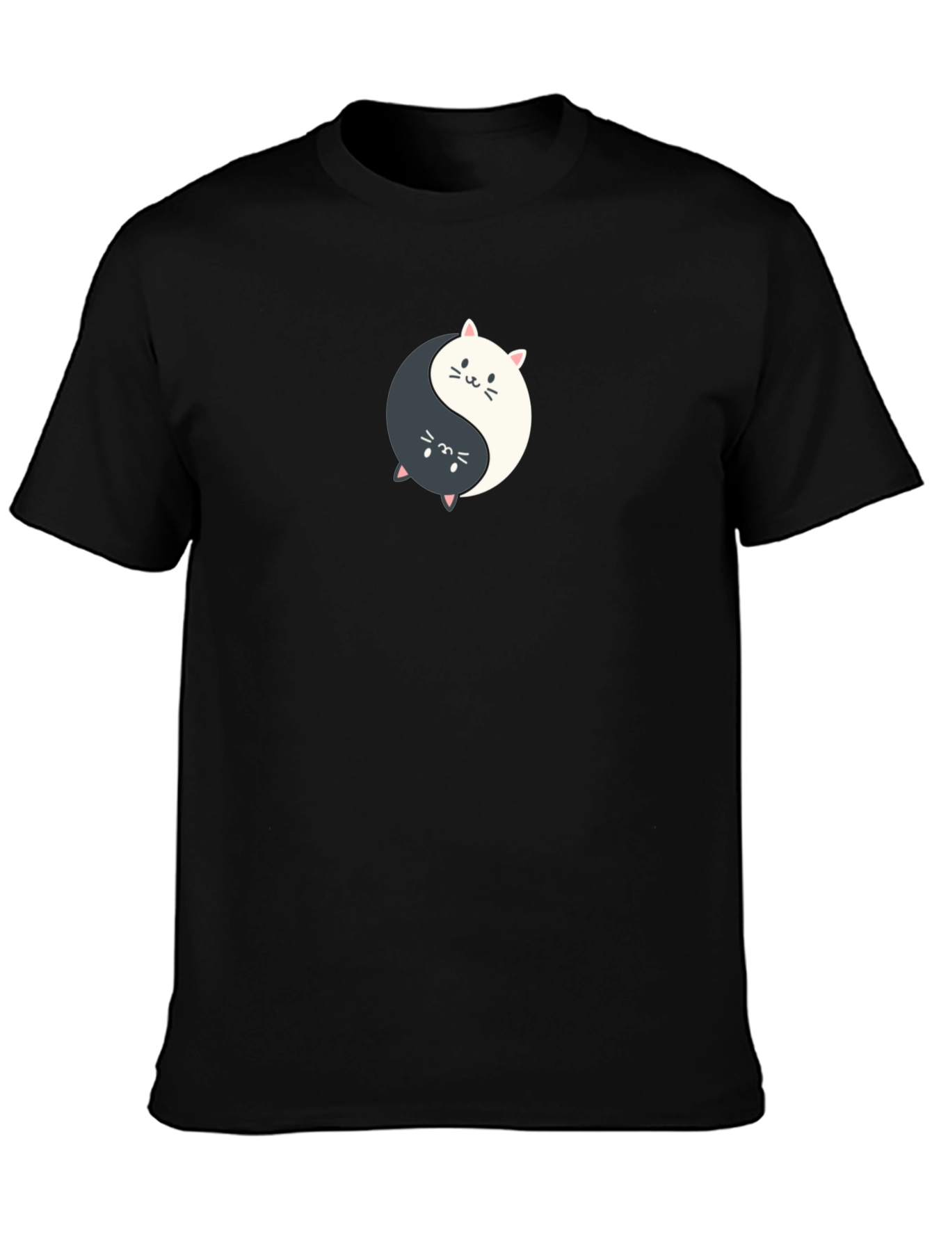 Yin Yang Cats Graphic Tee - Balance & Style!