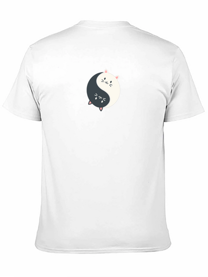Yin Yang Cats Graphic Tee - Balance & Style!