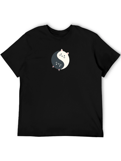 Yin Yang Cats Graphic Tee - Balance & Style!