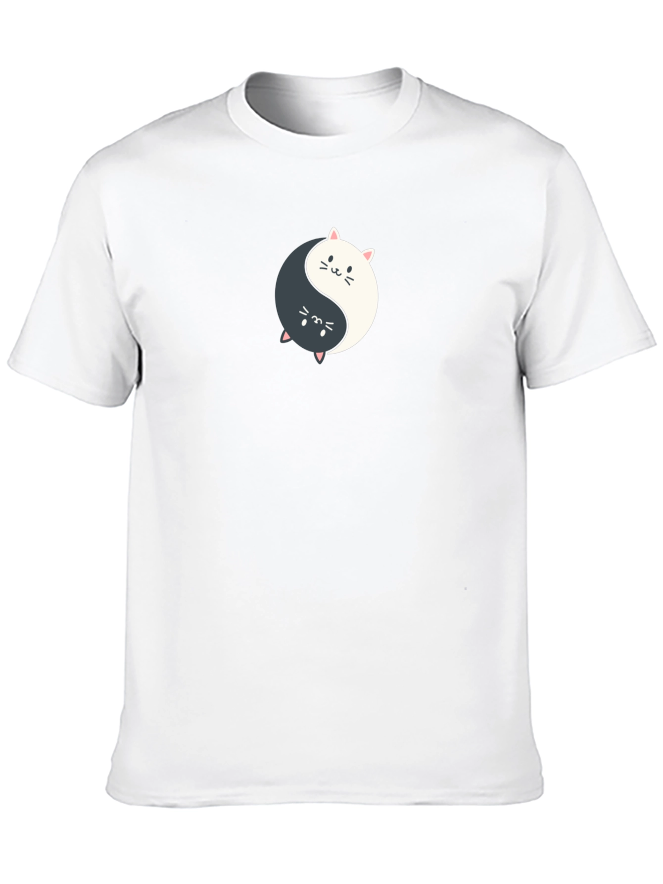 Yin Yang Cats Graphic Tee - Balance & Style!