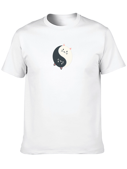 Yin Yang Cats Graphic Tee - Balance & Style!