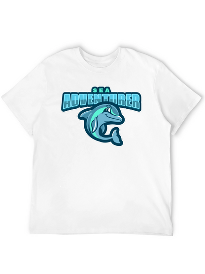 Sea Adventurer Black T-Shirt - Dolphin Graphic Tee