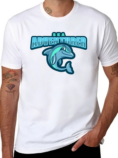 Sea Adventurer Black T-Shirt - Dolphin Graphic Tee