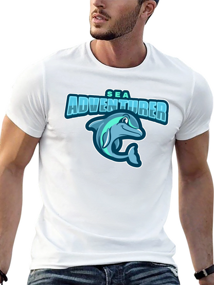 Sea Adventurer Black T-Shirt - Dolphin Graphic Tee