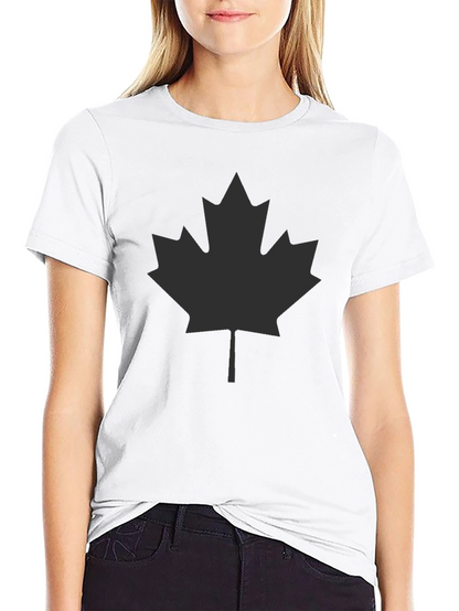 Maple Leaf Graphic Tee - Black Casual Shirt