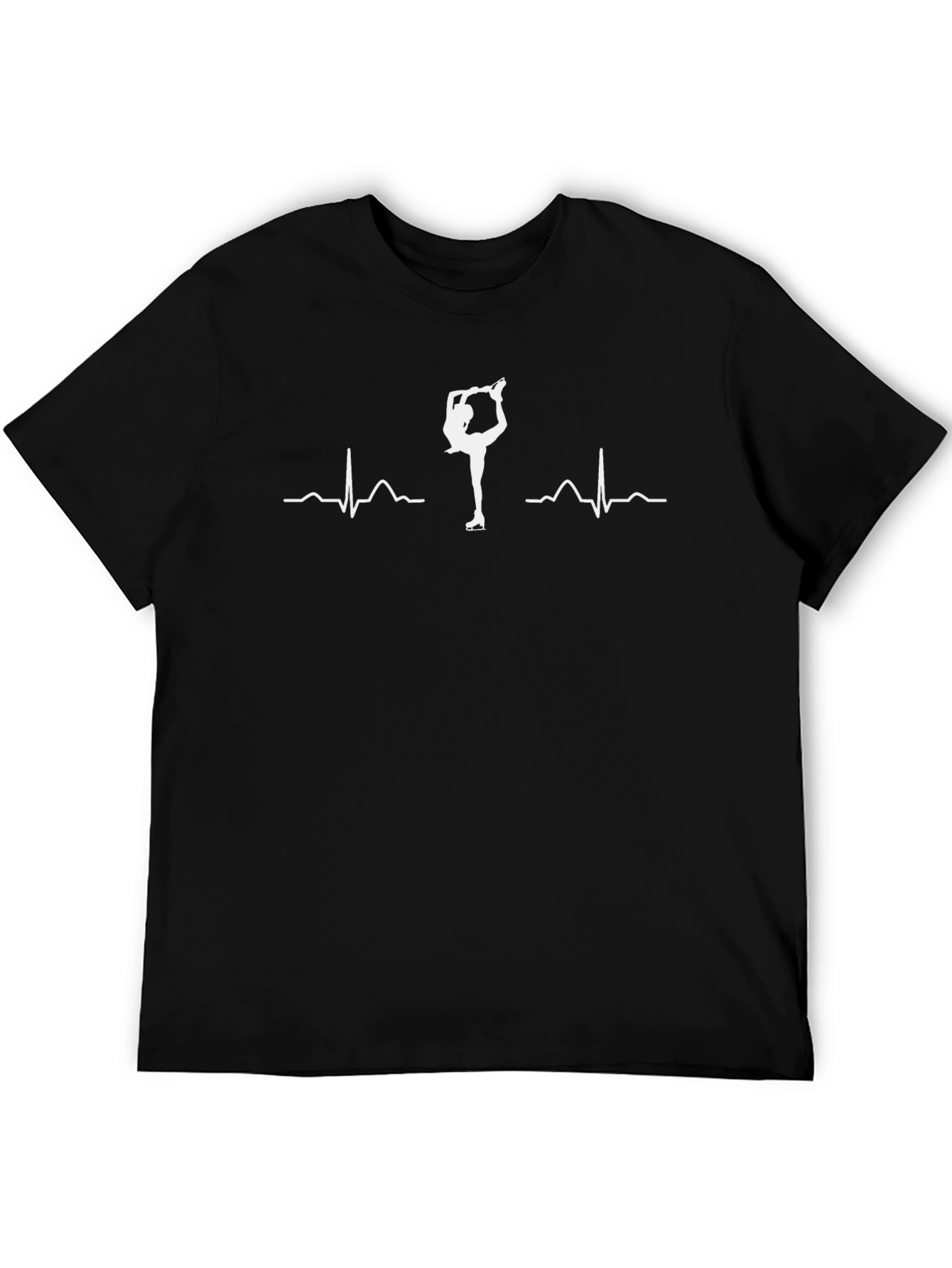 Ice Skating Heartbeat T-Shirt - Black