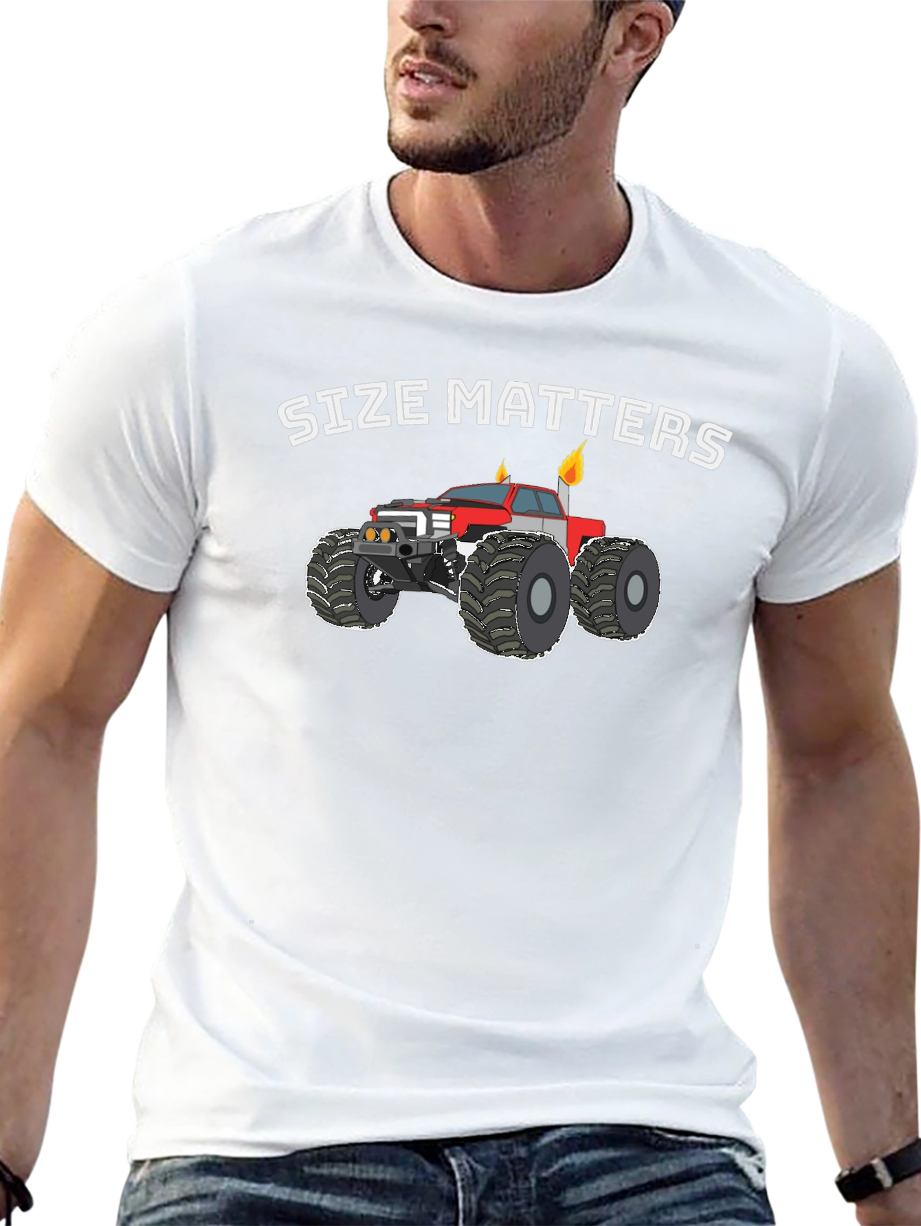 Size Matters Monster Truck Graphic T-Shirt
