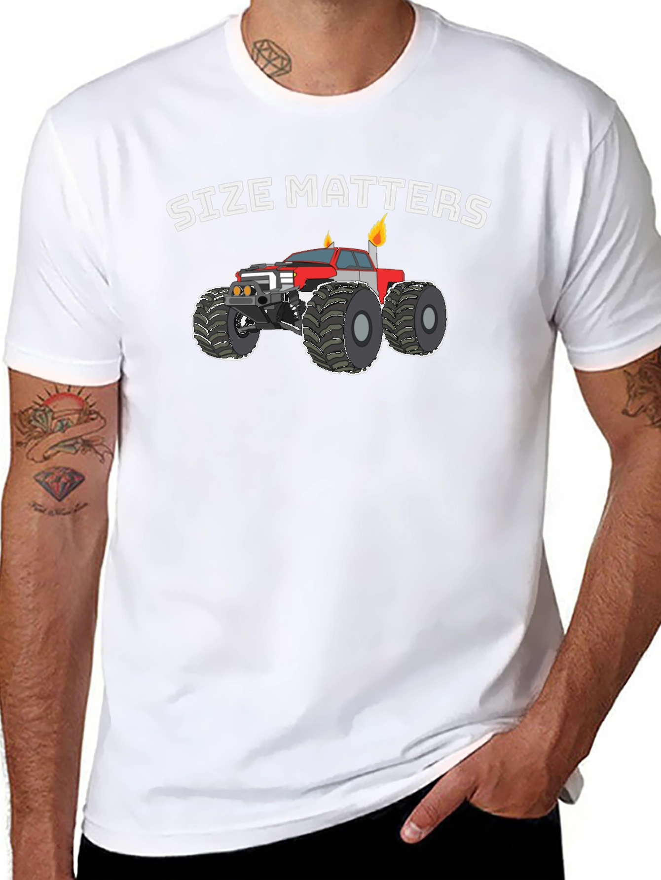 Size Matters Monster Truck Graphic T-Shirt