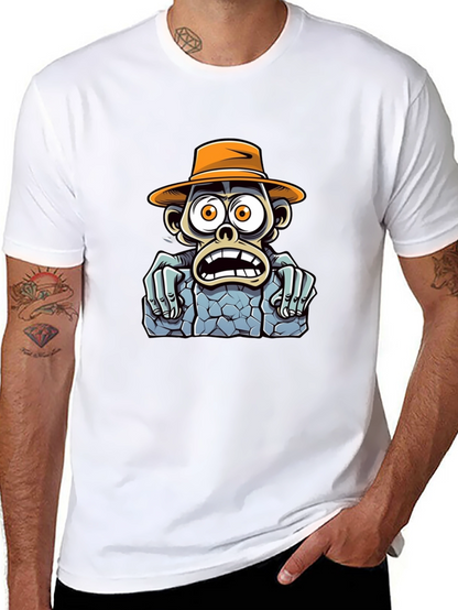 Cartoon Monkey Graphic T-Shirt