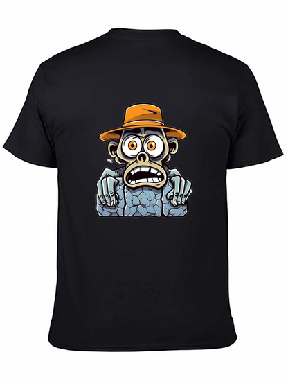 Cartoon Monkey Graphic T-Shirt