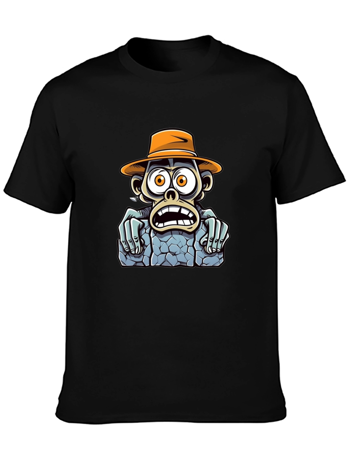 Cartoon Monkey Graphic T-Shirt