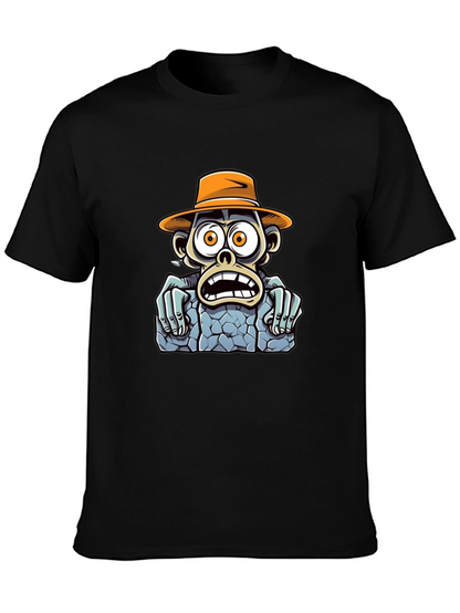 Cartoon Monkey Graphic T-Shirt