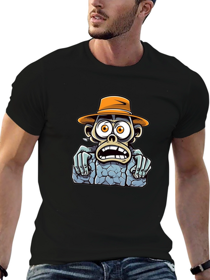 Cartoon Monkey Graphic T-Shirt