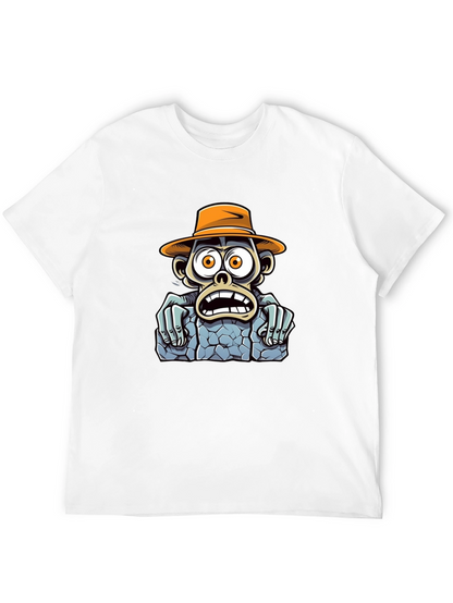 Cartoon Monkey Graphic T-Shirt