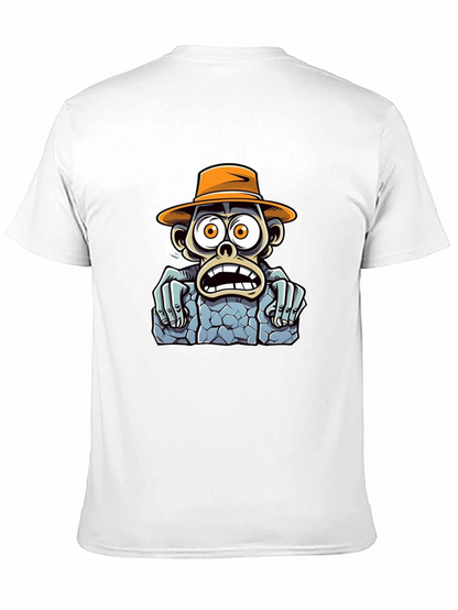 Cartoon Monkey Graphic T-Shirt