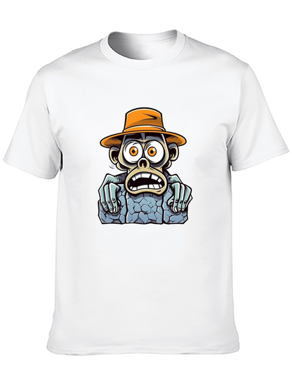 Cartoon Monkey Graphic T-Shirt