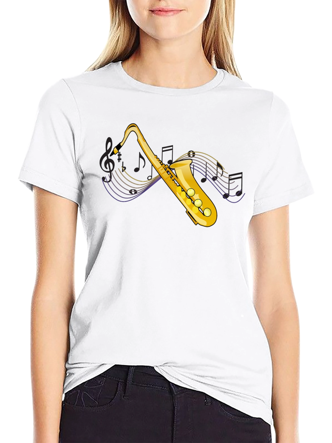Saxophone Graphic Tee - Musical Instrument T-Shirt