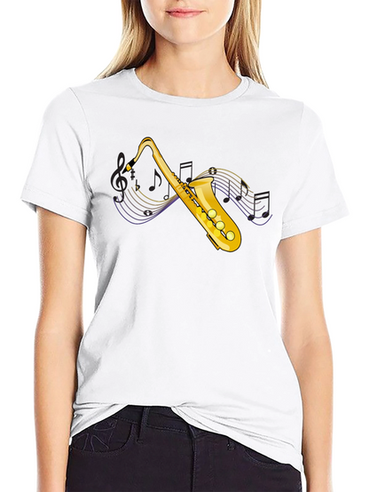 Saxophone Graphic Tee - Musical Instrument T-Shirt
