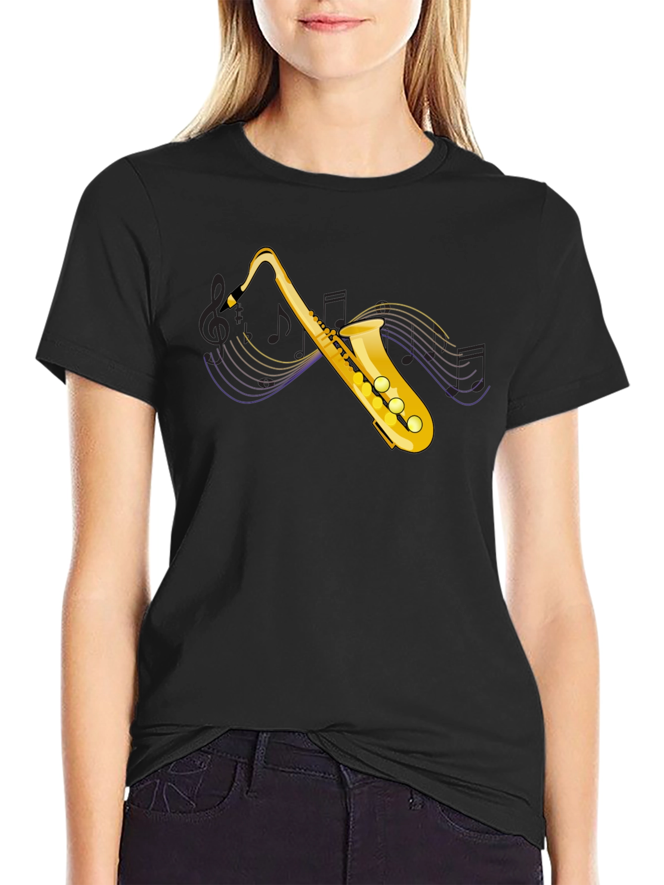 Saxophone Graphic Tee - Musical Instrument T-Shirt