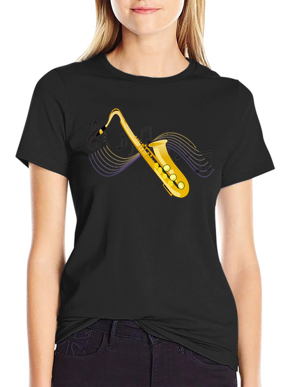 Saxophone Graphic Tee - Musical Instrument T-Shirt