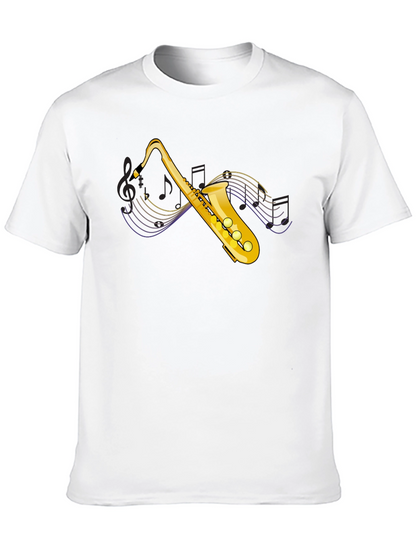 Saxophone Graphic Tee - Musical Instrument T-Shirt