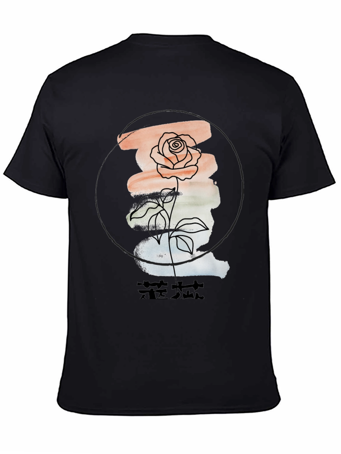 Floral Graphic Tee - Stylish Mens Black T-Shirt
