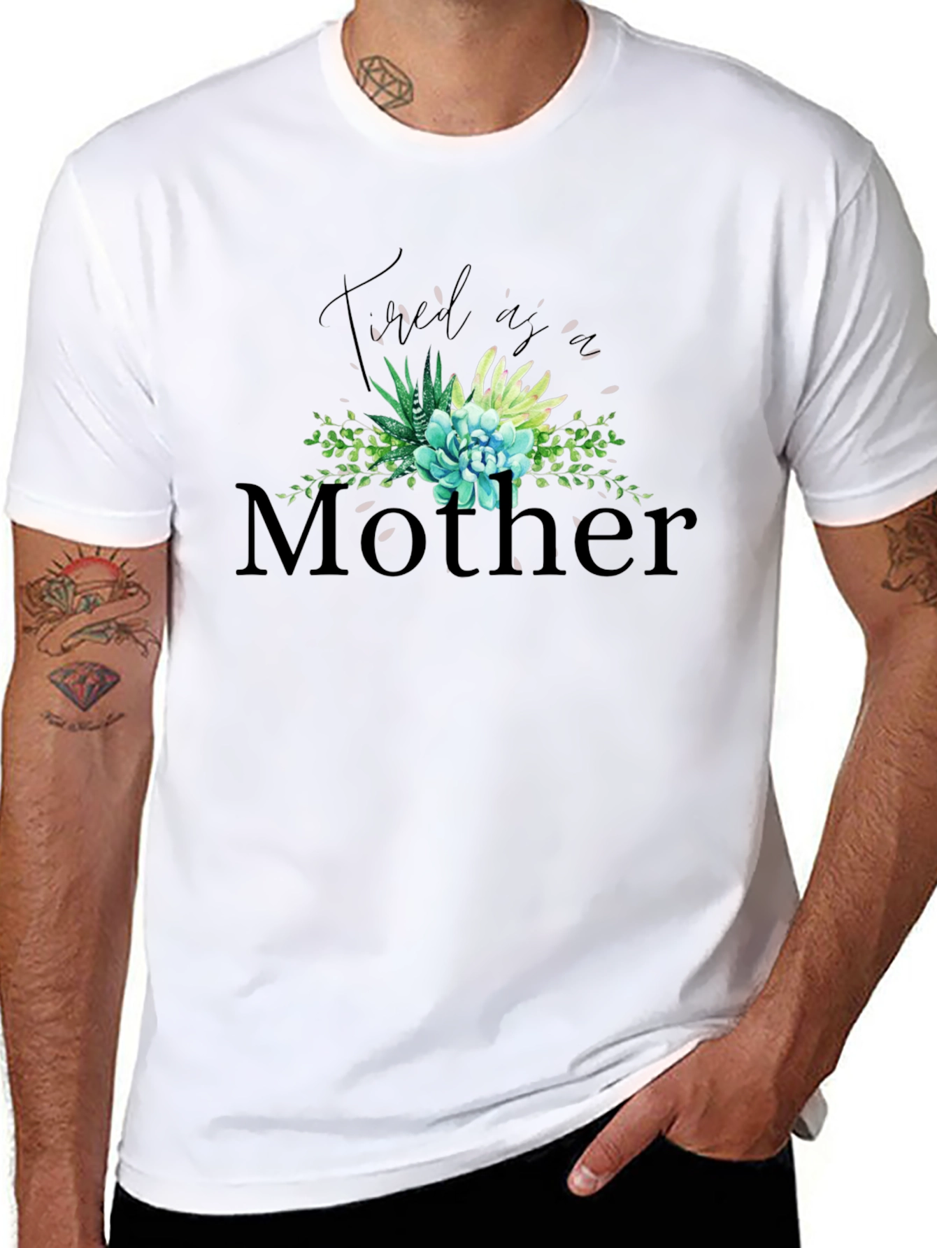 Tired As A Mother Graphic Tee - Black