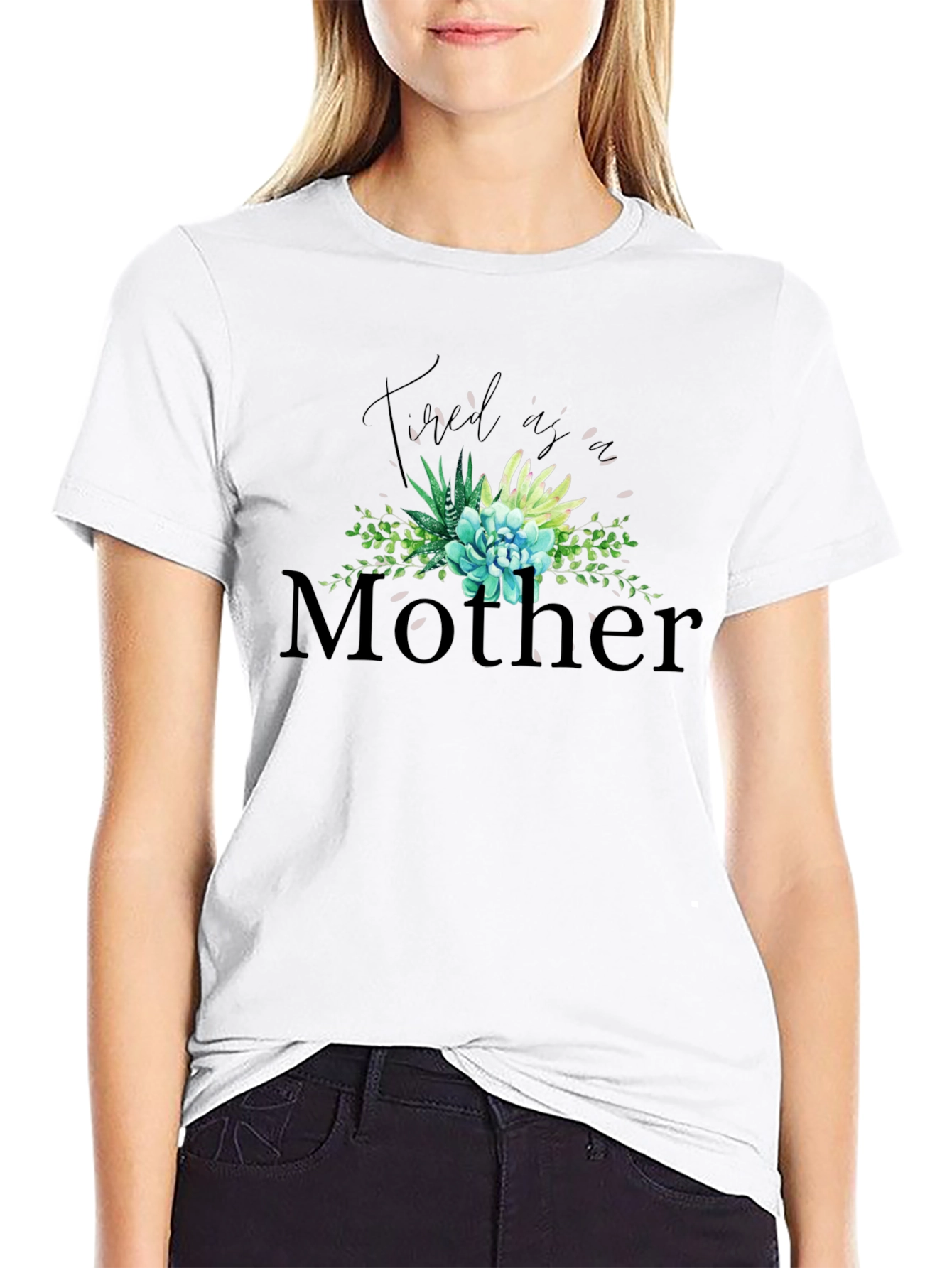 Tired As A Mother Graphic Tee - Black