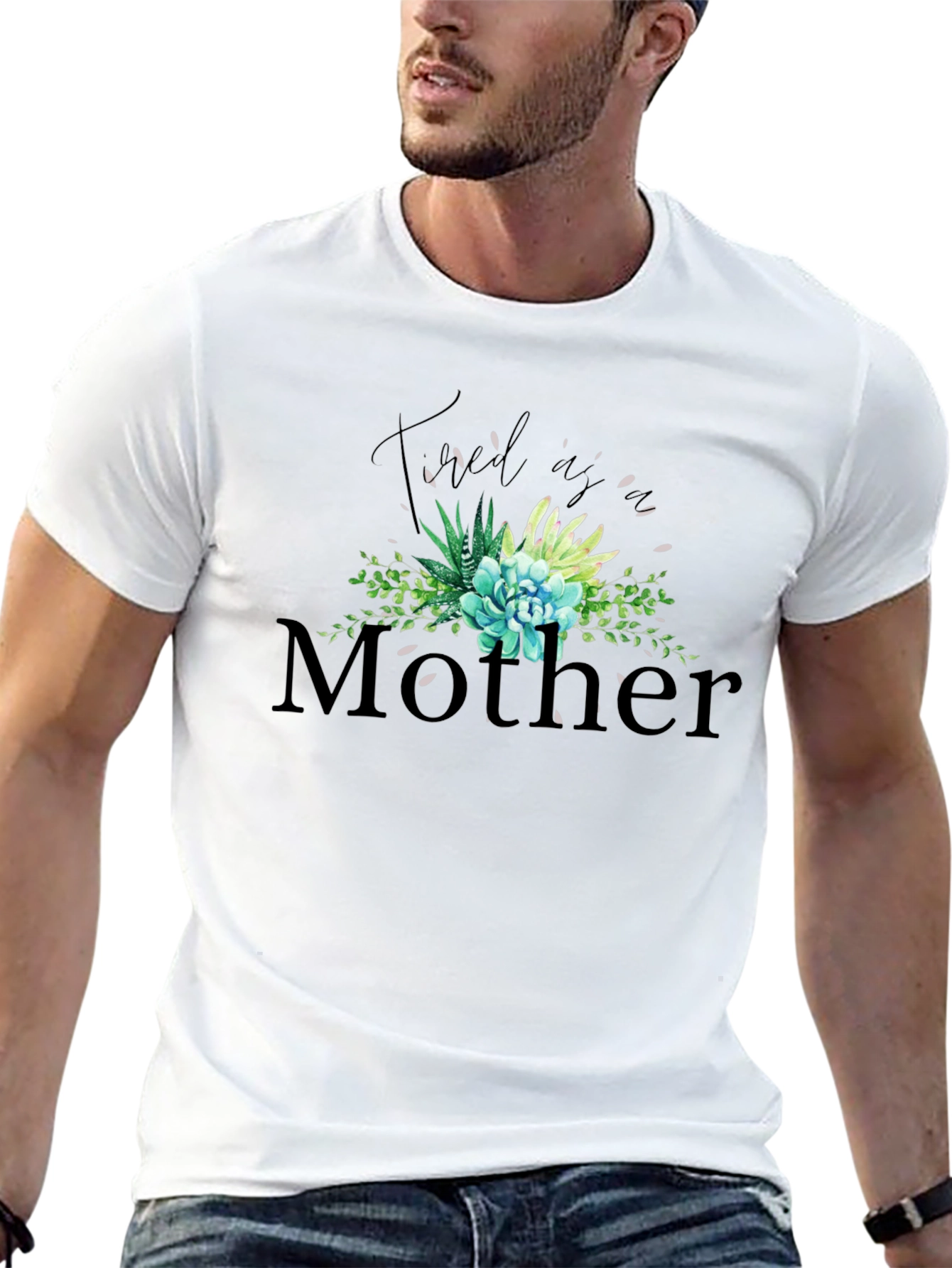 Tired As A Mother Graphic Tee - Black