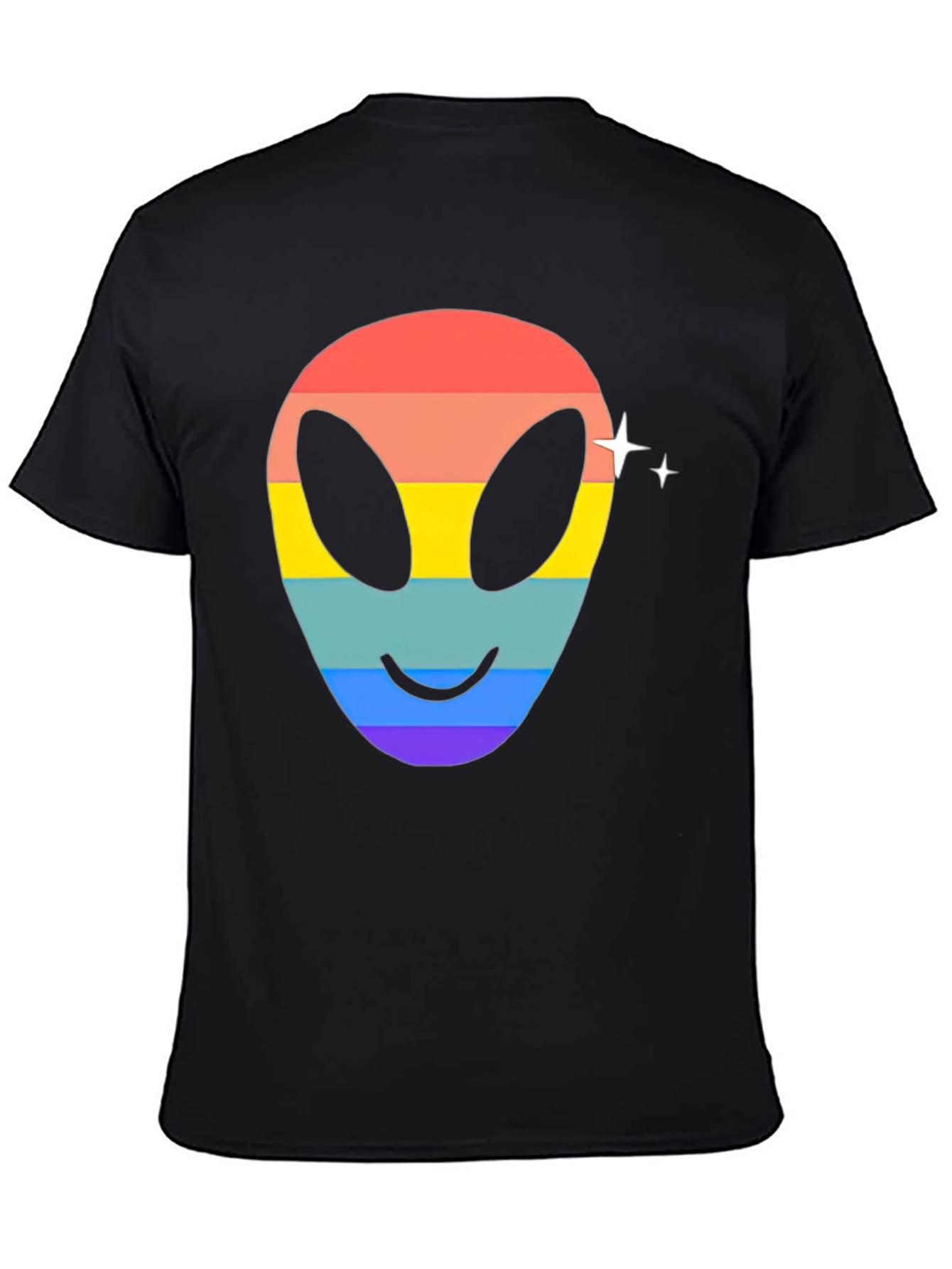 Rainbow Alien Face Graphic Tee